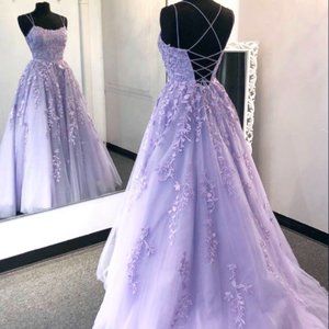 purple lower prom dress